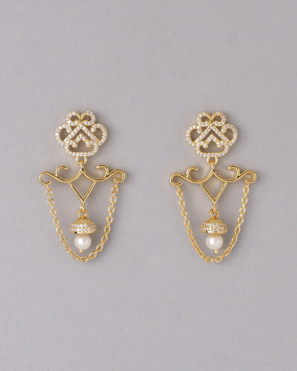 Shimmering Pearl Chandelier Earrings