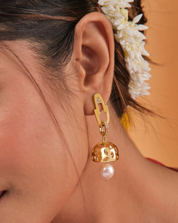 Long Pearl Dangling Earrings