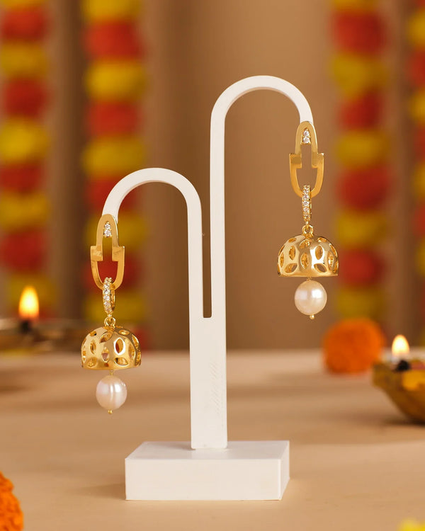 Long Pearl Dangling Earrings