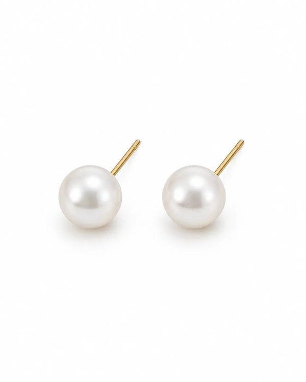 Timeless Solitaire Freshwater Pearl Stud Earrings