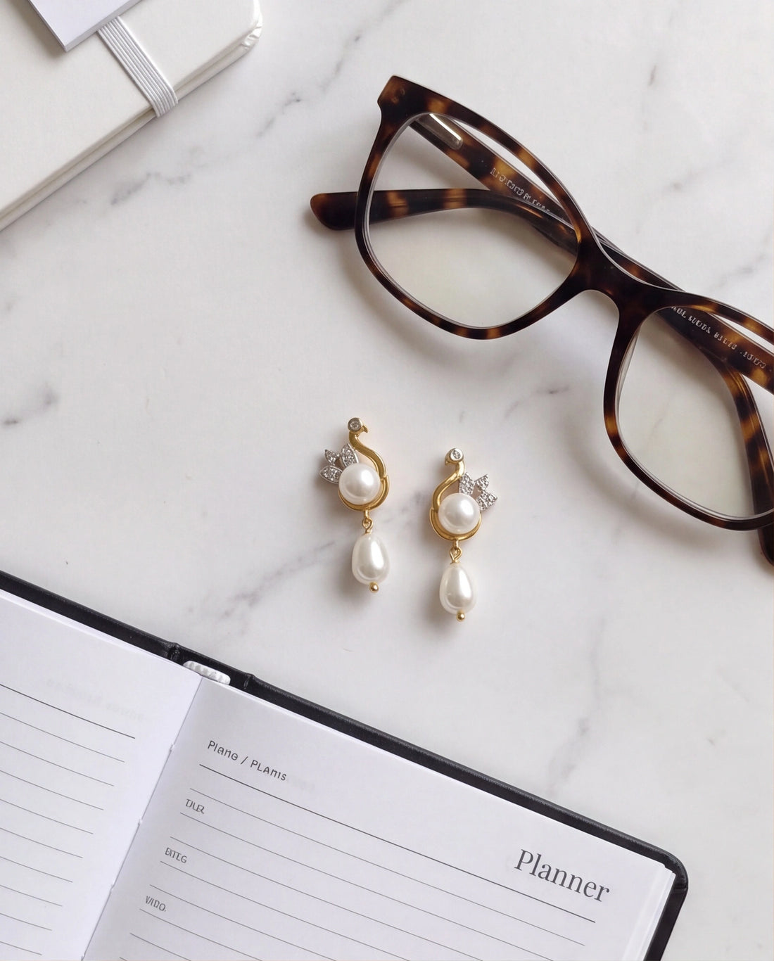 Regal Swan Pavé CZ & Pearl Drop Earrings