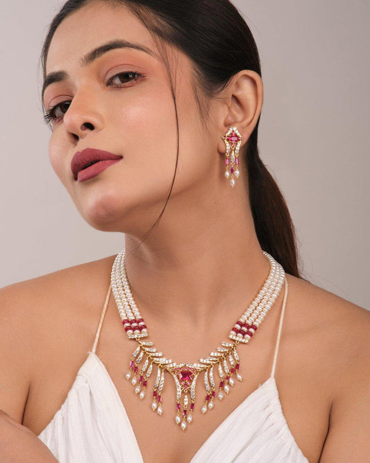 The Anvesha Necklace Set - Chandrani Pearls