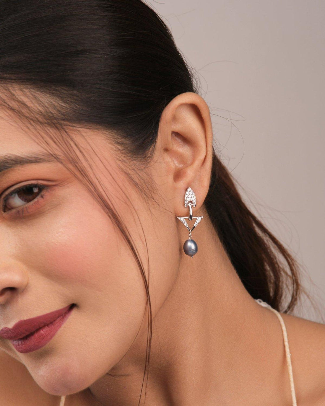 The Auretta Hanging Black Earrings - Chandrani Pearls