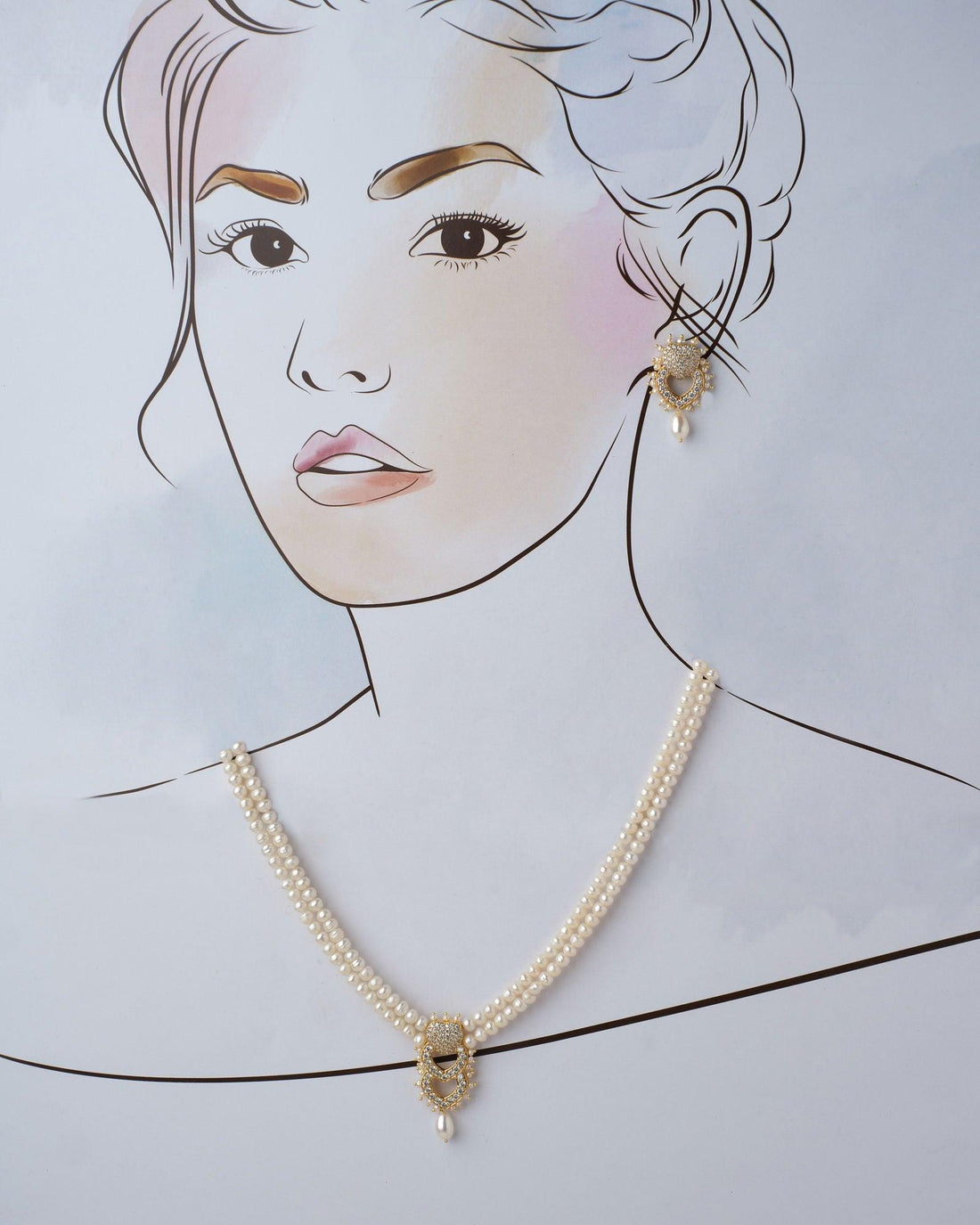 The Dainty Links Pearl Necklace Set - Chandrani Pearls