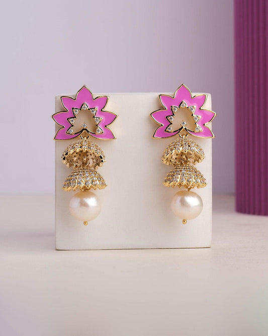 The Festive Finesse  Pearl Drop Jhumka - Chandrani Pearls