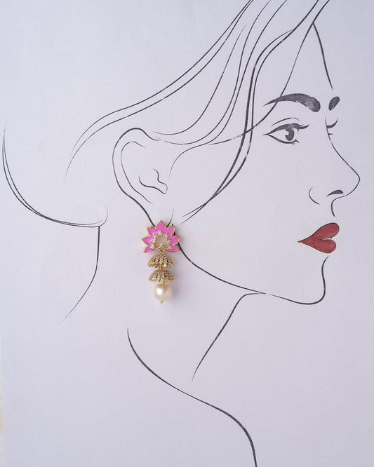 The Festive Finesse  Pearl Drop Jhumka - Chandrani Pearls