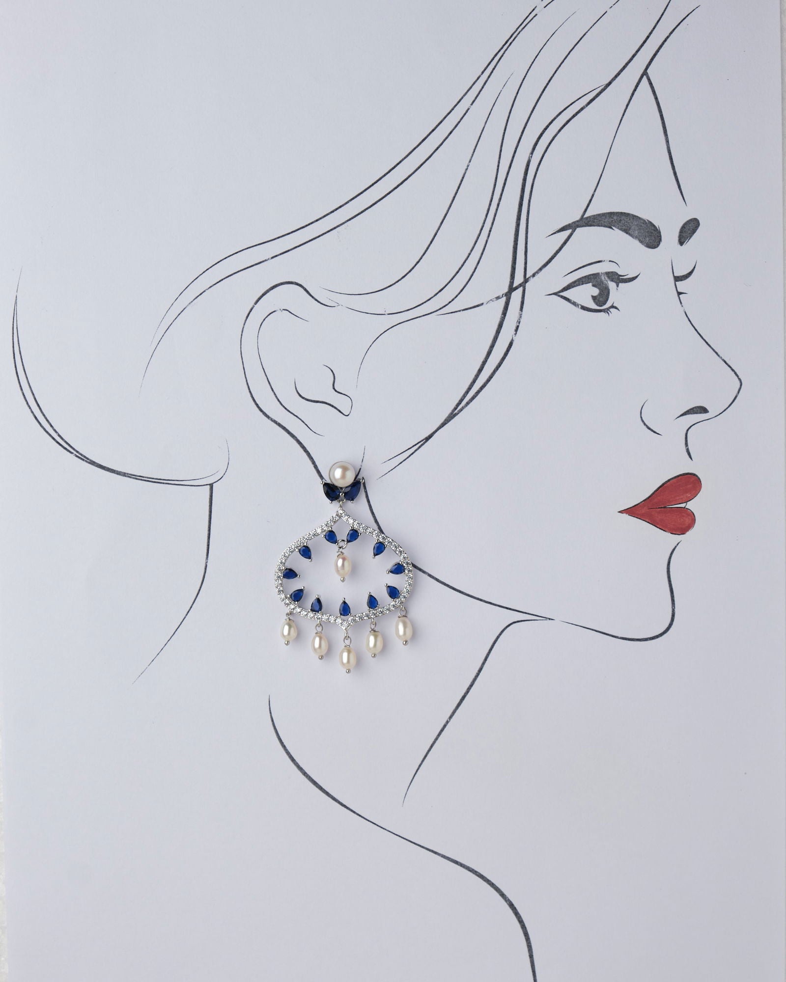 The Ghazala Chand Bali Earring - Chandrani Pearls