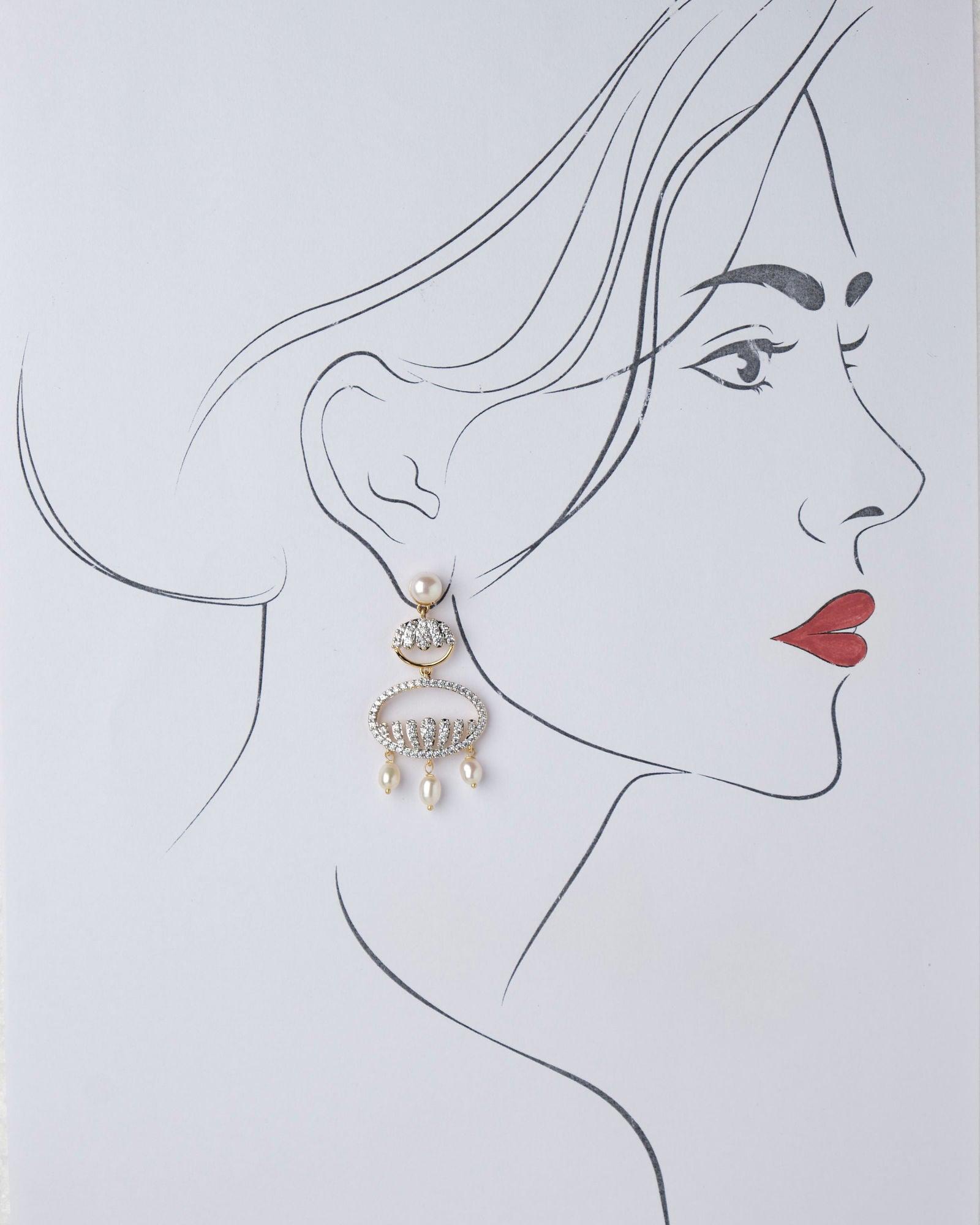 The Mehrunisa Chand Bali Earring - Chandrani Pearls