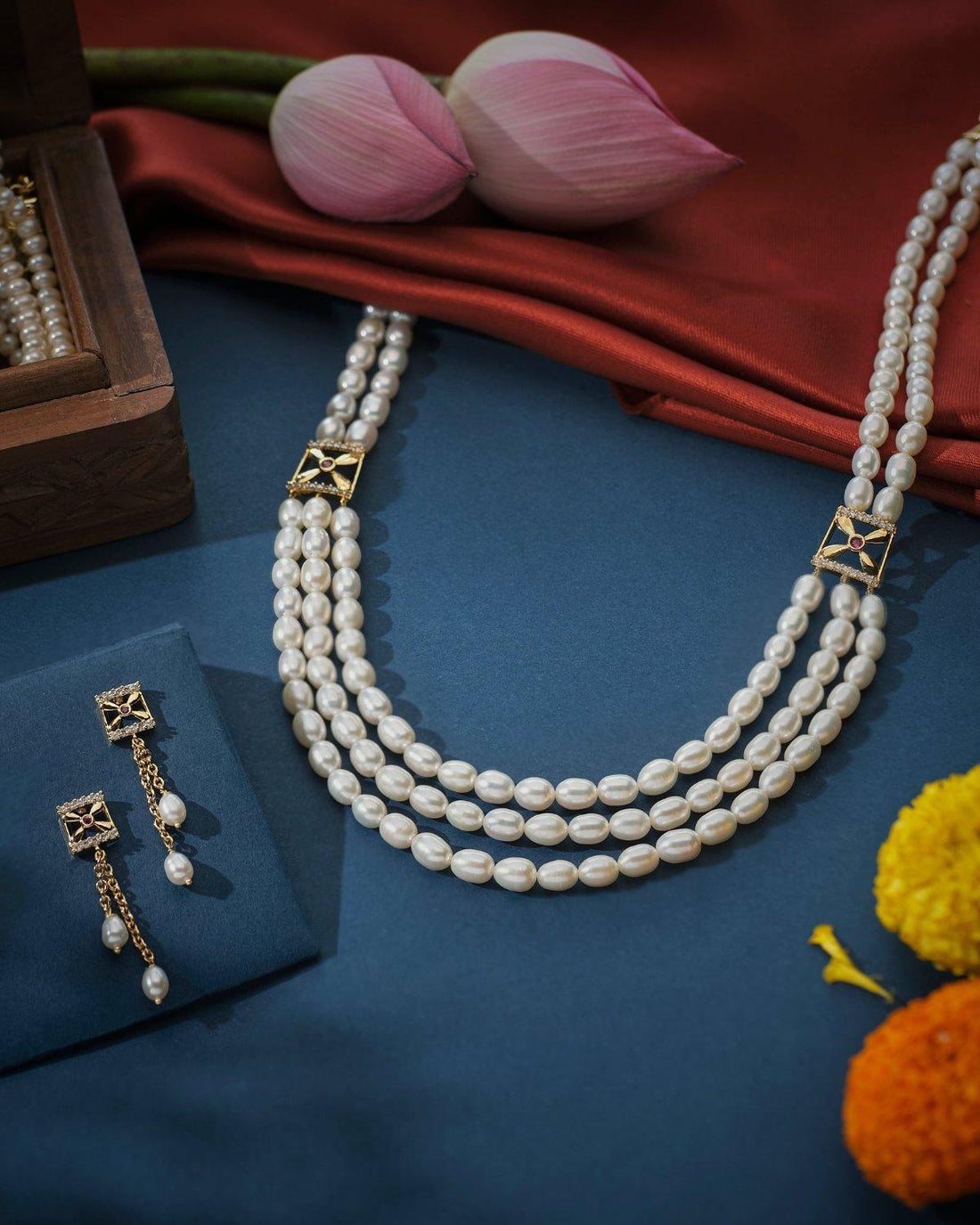 The Regal Double Pendant Set - Chandrani Pearls