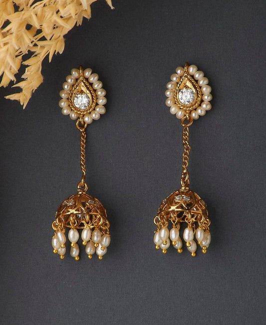 Traditional Pearl Hanging Earrings - Chandrani Pearls