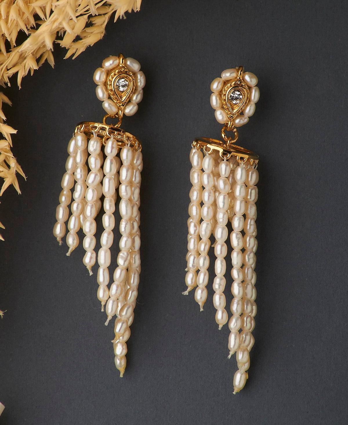 Traditional Pearl Hanging Earrings - Chandrani Pearls