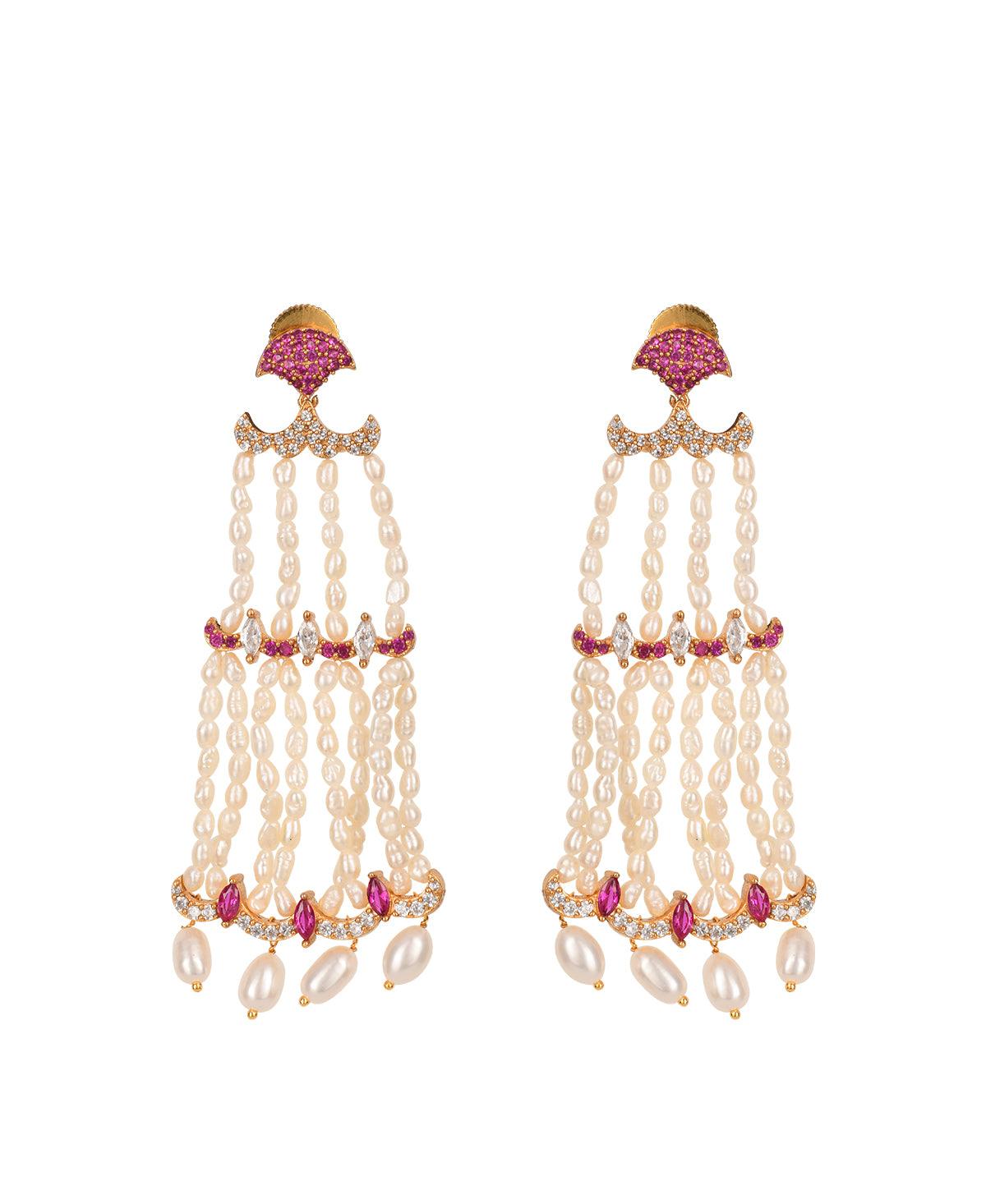 Traditional Pearl Hanging Earrings - Chandrani Pearls