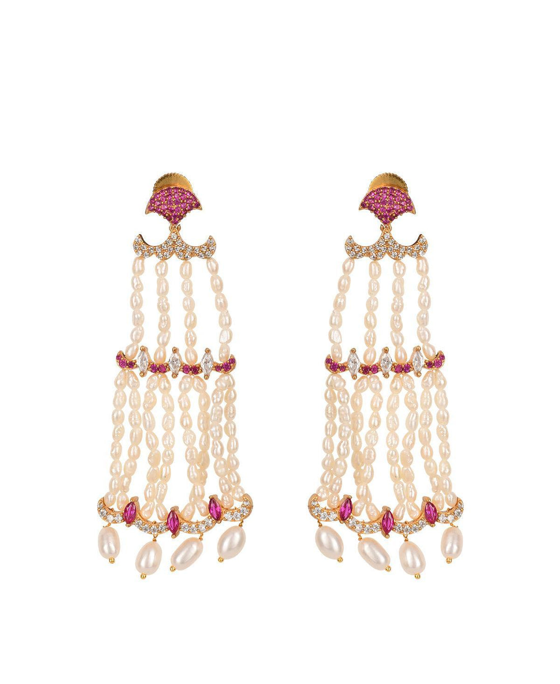 Traditional Pearl Hanging Earrings - Chandrani Pearls