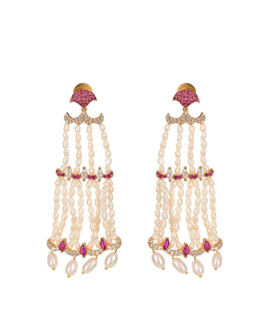 Traditional Pearl Hanging Earrings - Chandrani Pearls