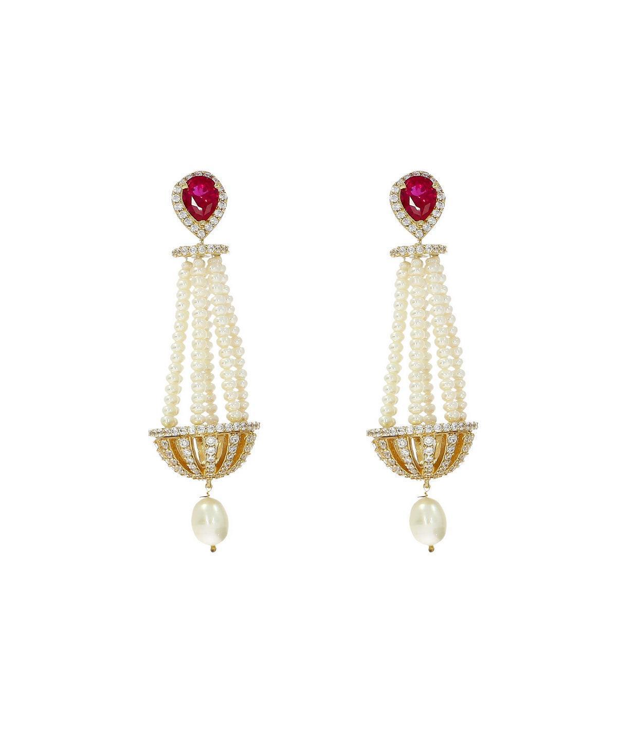 Traditional Pearl Hanging Earrings - Chandrani Pearls
