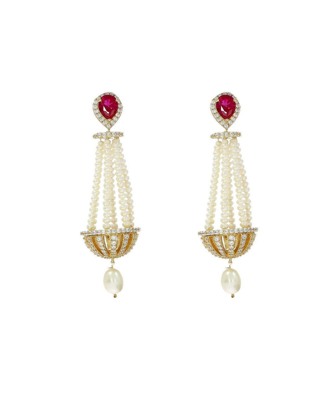 Traditional Pearl Hanging Earrings - Chandrani Pearls
