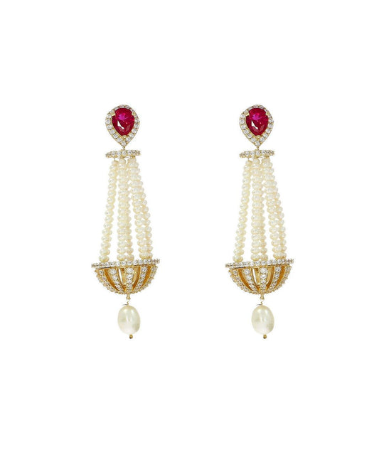 Traditional Pearl Hanging Earrings - Chandrani Pearls