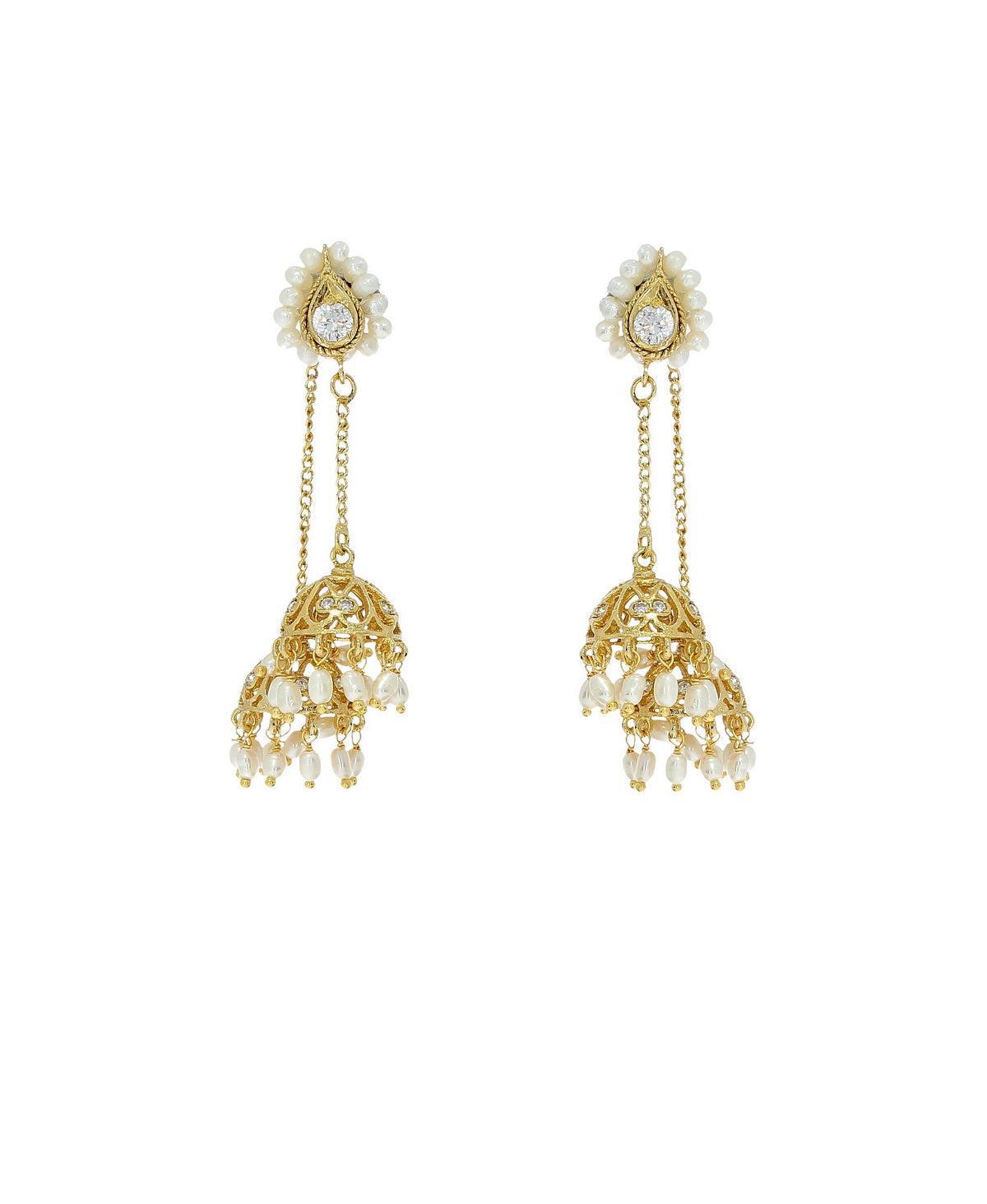 Traditional Pearl Hanging Earrings - Chandrani Pearls
