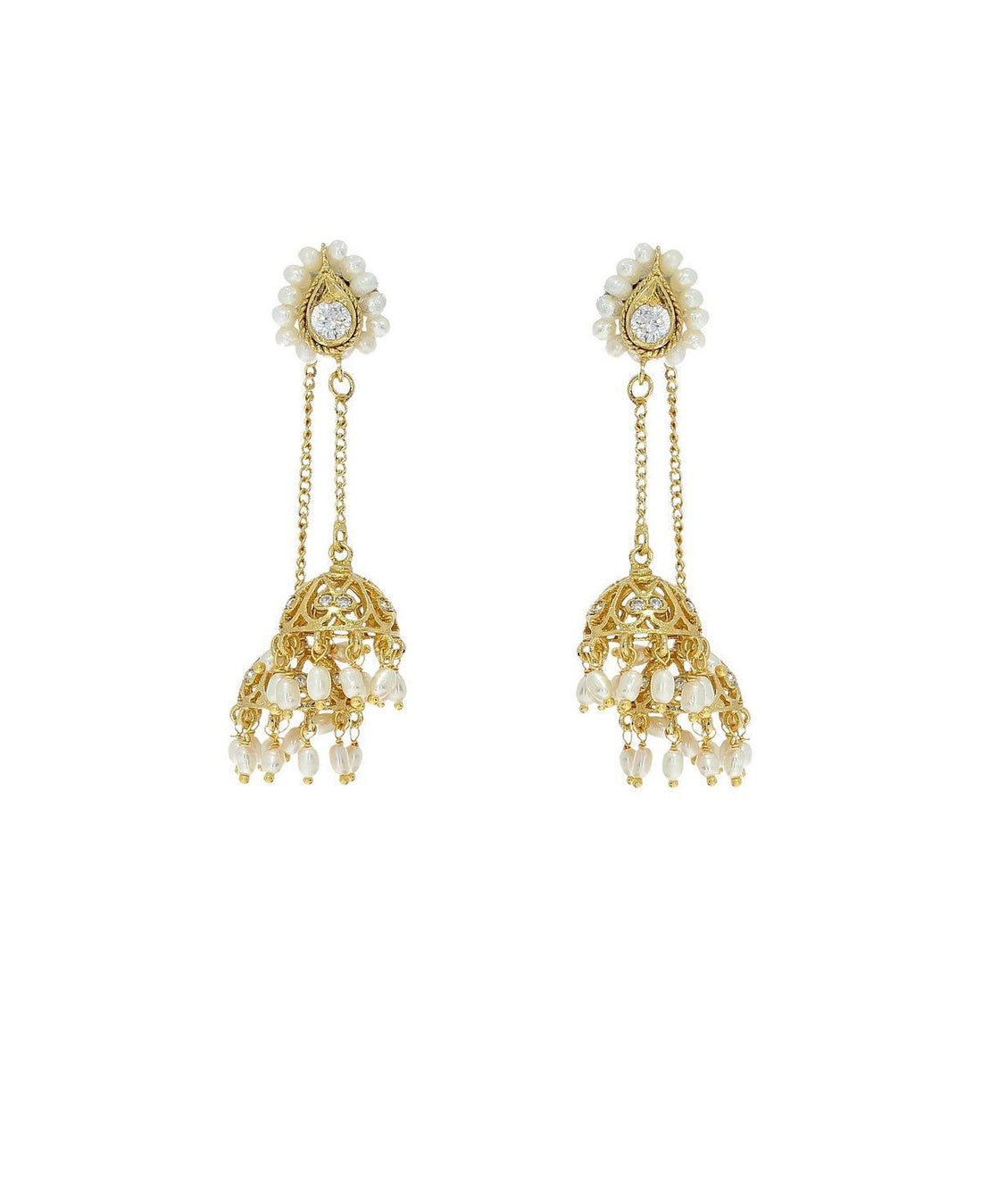 Traditional Pearl Hanging Earrings - Chandrani Pearls