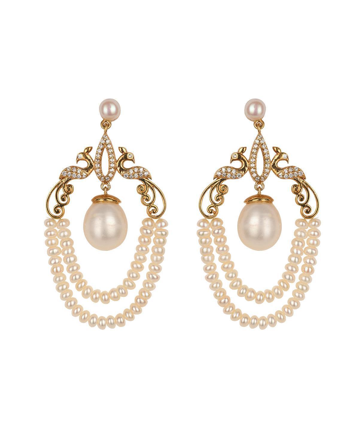 Traditional Pearl Hanging Earrings - Chandrani Pearls