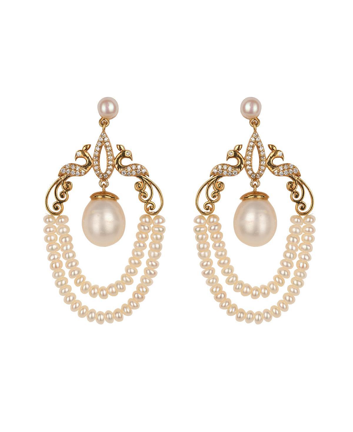 Traditional Pearl Hanging Earrings - Chandrani Pearls