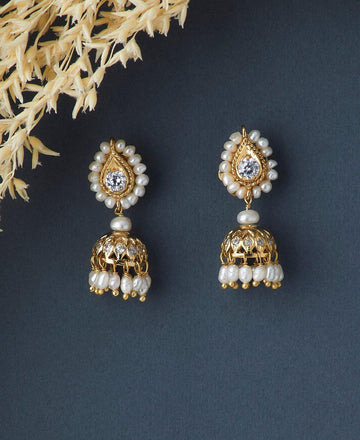 Traditional Pearl Hanging Earrings - Chandrani Pearls