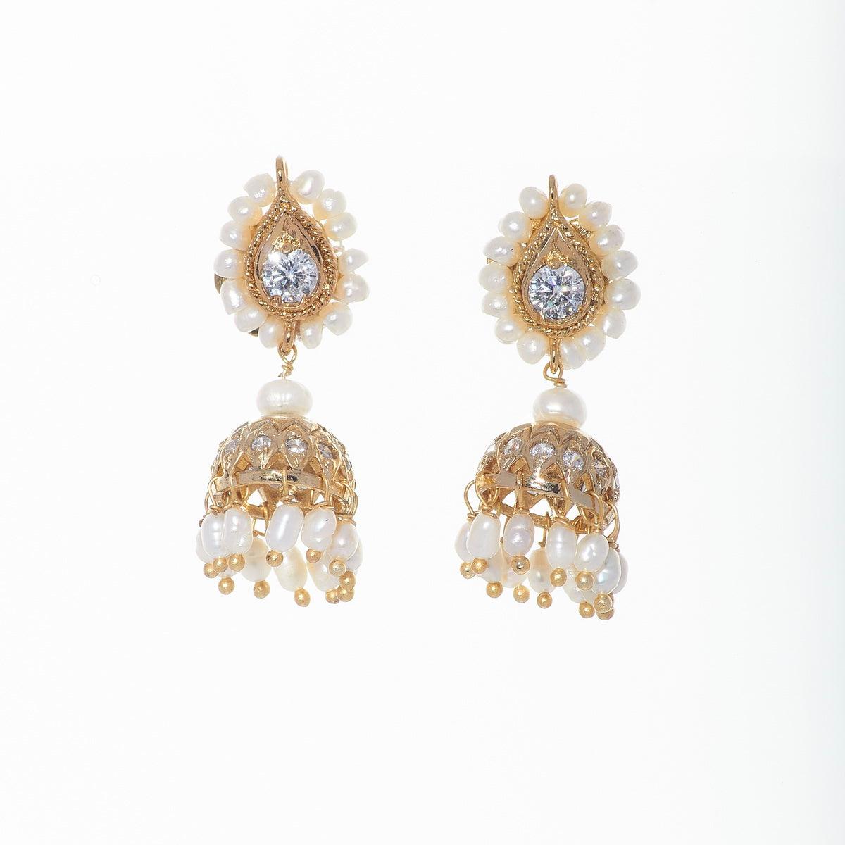 Traditional Pearl Hanging Earrings - Chandrani Pearls