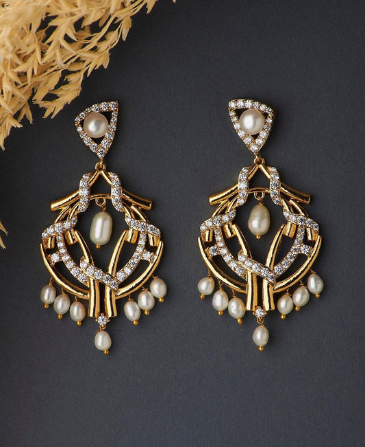 Traditional Pearl Hanging Earrings - Chandrani Pearls