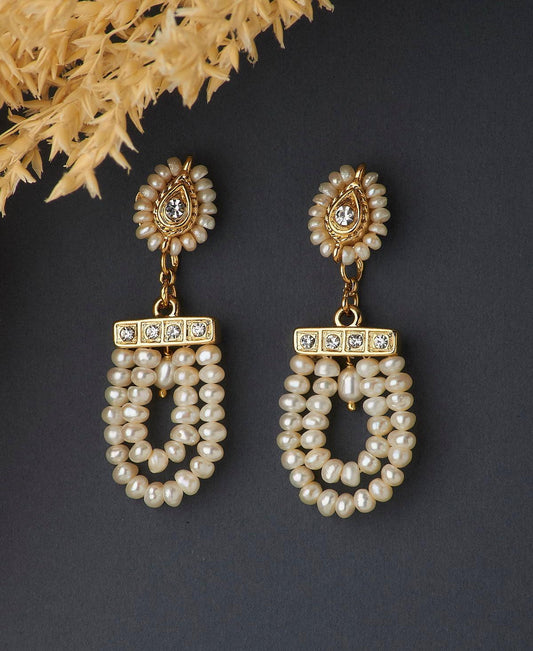 Traditional Pearl Hanging Earrings - Chandrani Pearls