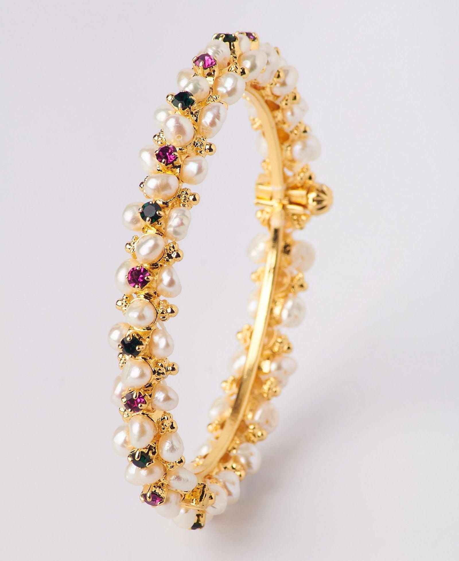 Traditional Real Pearl Bangle - Chandrani Pearls