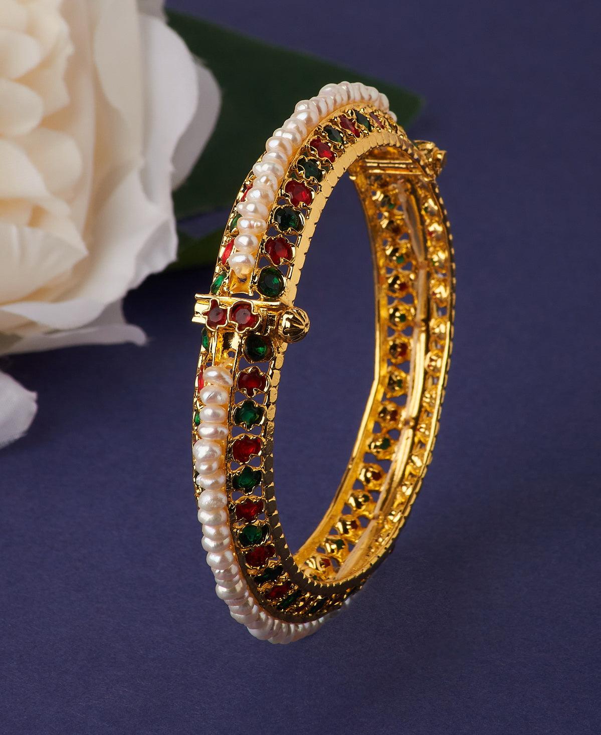 Traditional Real Pearl Bangle - Chandrani Pearls