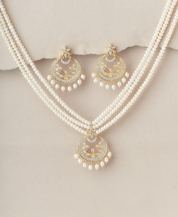 Traditional Real Pearl Necklace Set - Chandrani Pearls