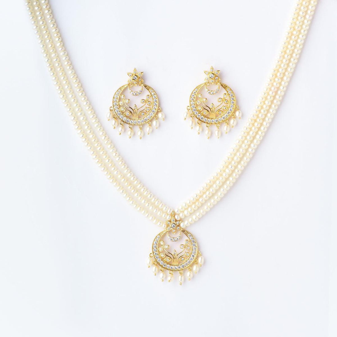 Traditional Real Pearl Necklace Set - Chandrani Pearls