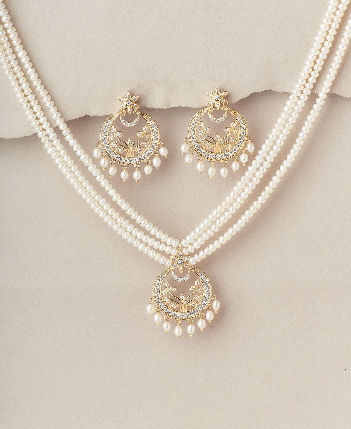 Traditional Real Pearl Necklace Set - Chandrani Pearls