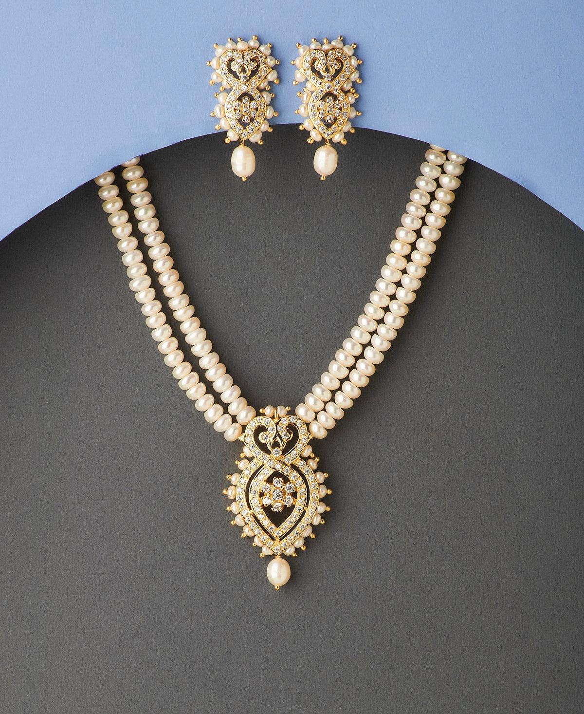 Traditional Real Pearl Necklace Set - Chandrani Pearls