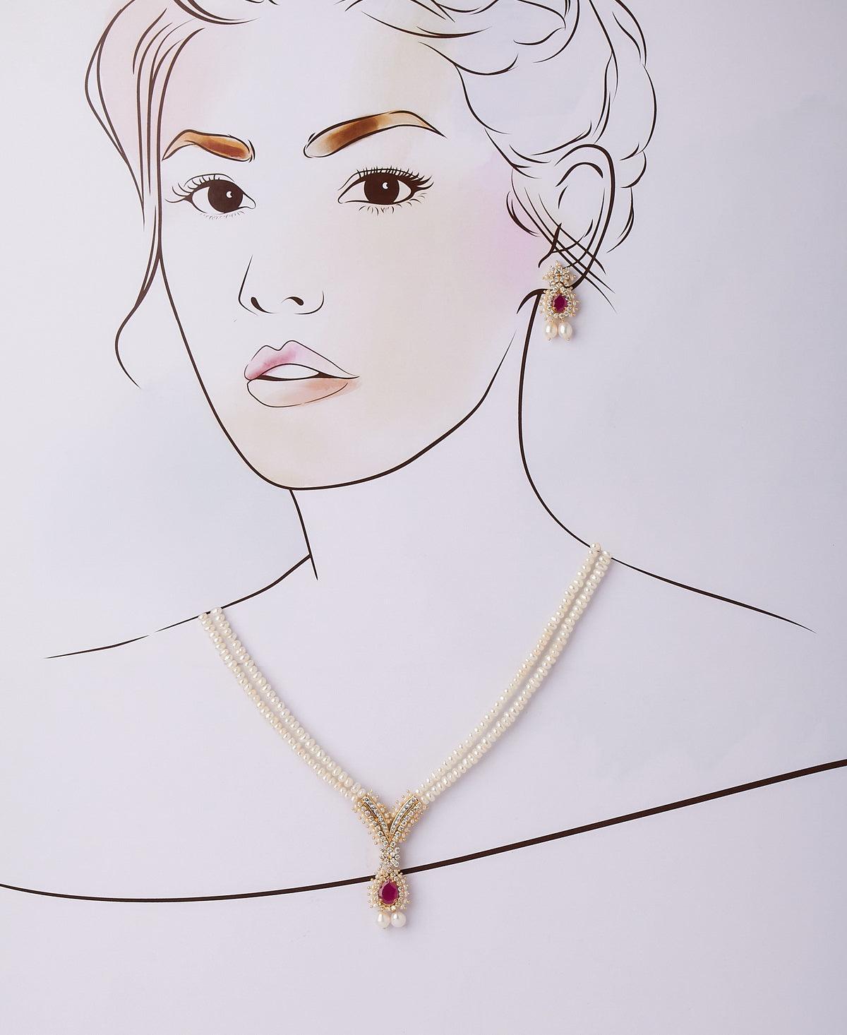 Traditional Real Pearl Necklace Set - Chandrani Pearls