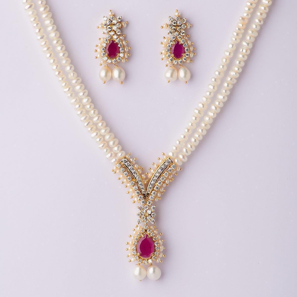 Traditional Real Pearl Necklace Set - Chandrani Pearls