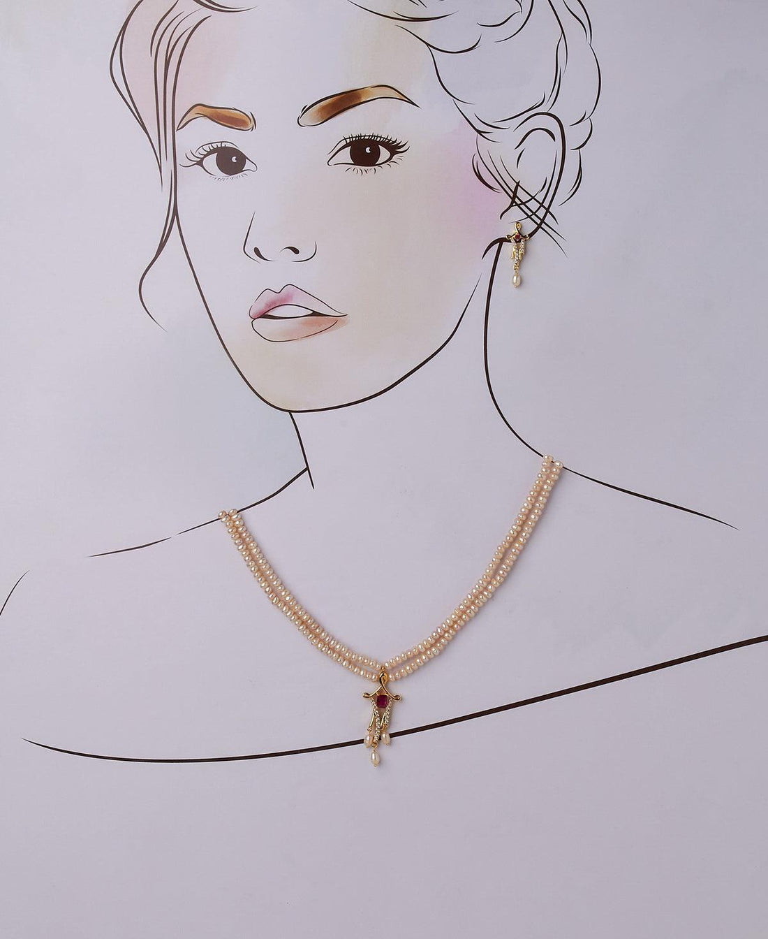 Traditional Real Pearl Necklace Set - Chandrani Pearls