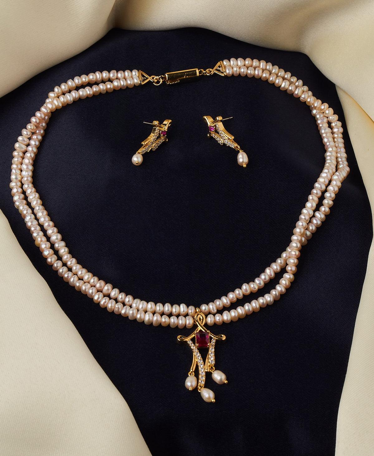 Traditional Real Pearl Necklace Set - Chandrani Pearls