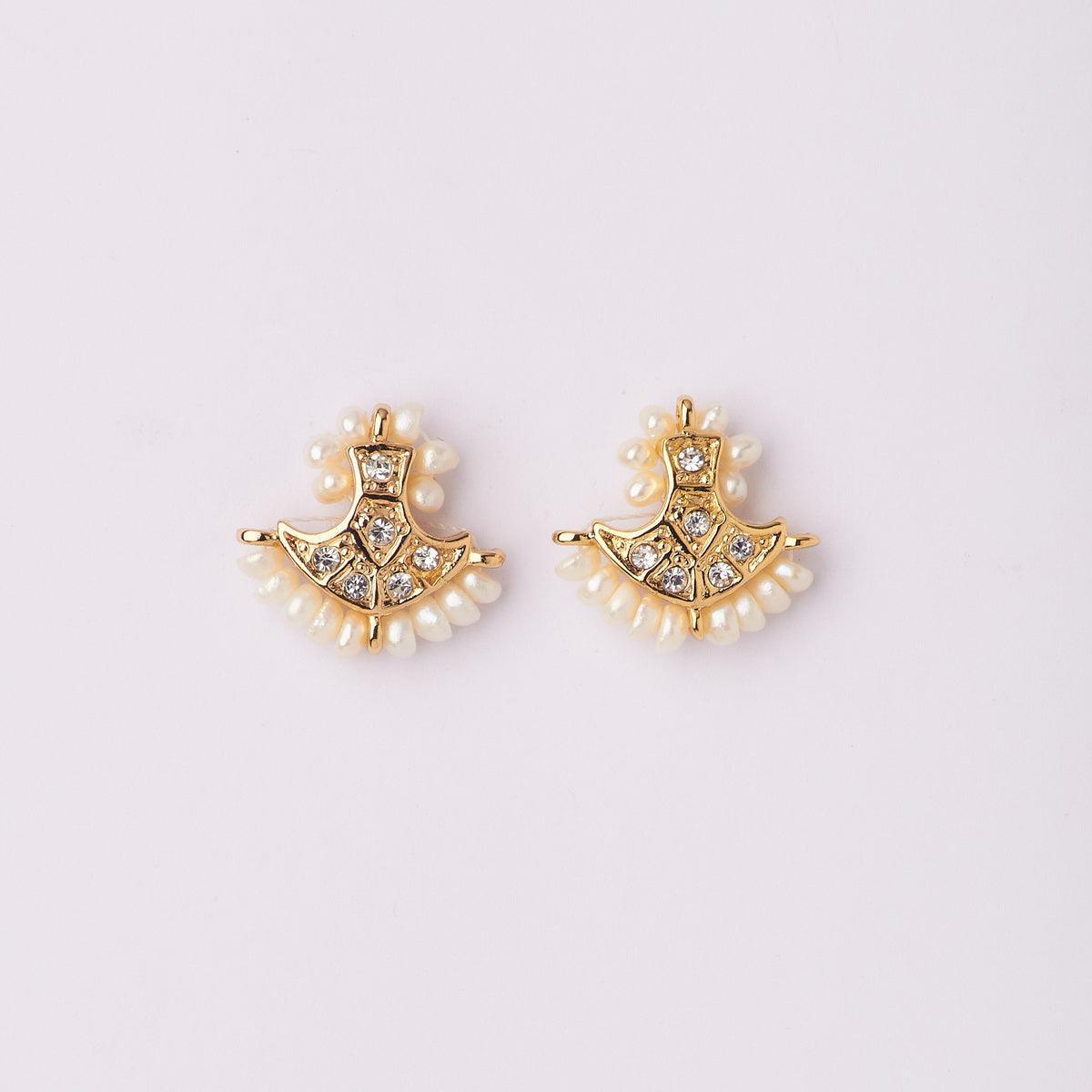 Traditional Real Pearl Stone Studded Earring - Chandrani Pearls