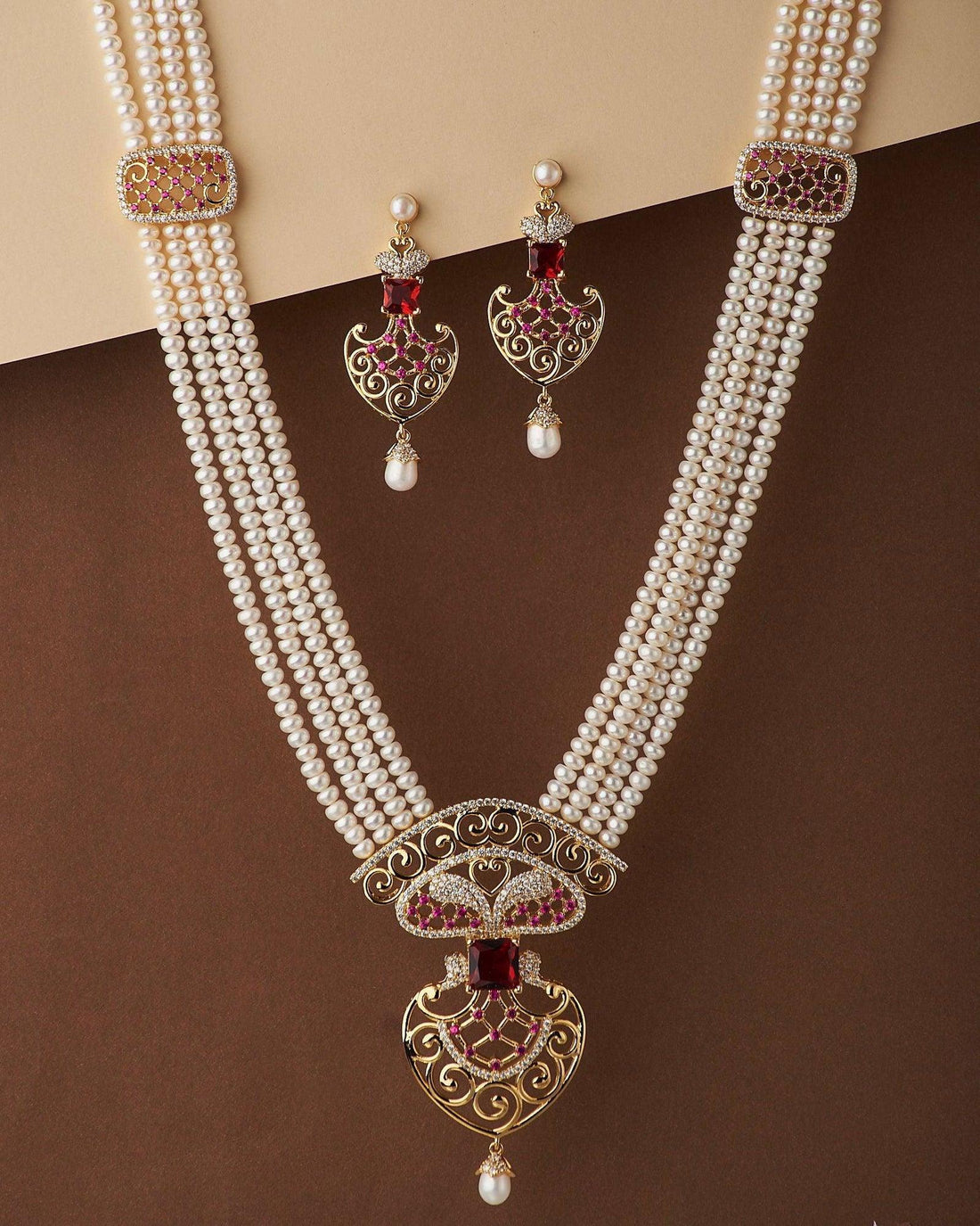 Traditional Stone Studded Rani Har - Chandrani Pearls