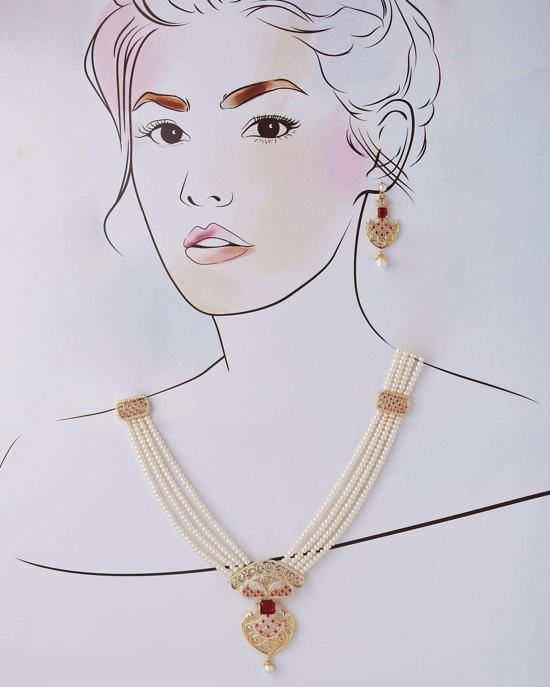 Traditional Stone Studded Rani Har - Chandrani Pearls