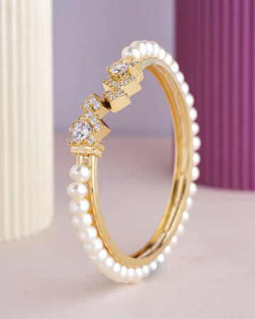 Traditional White Pearl Bangle - Chandrani Pearls