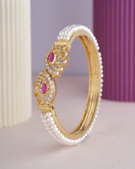 Traditional White Pearl Bangle - Chandrani Pearls