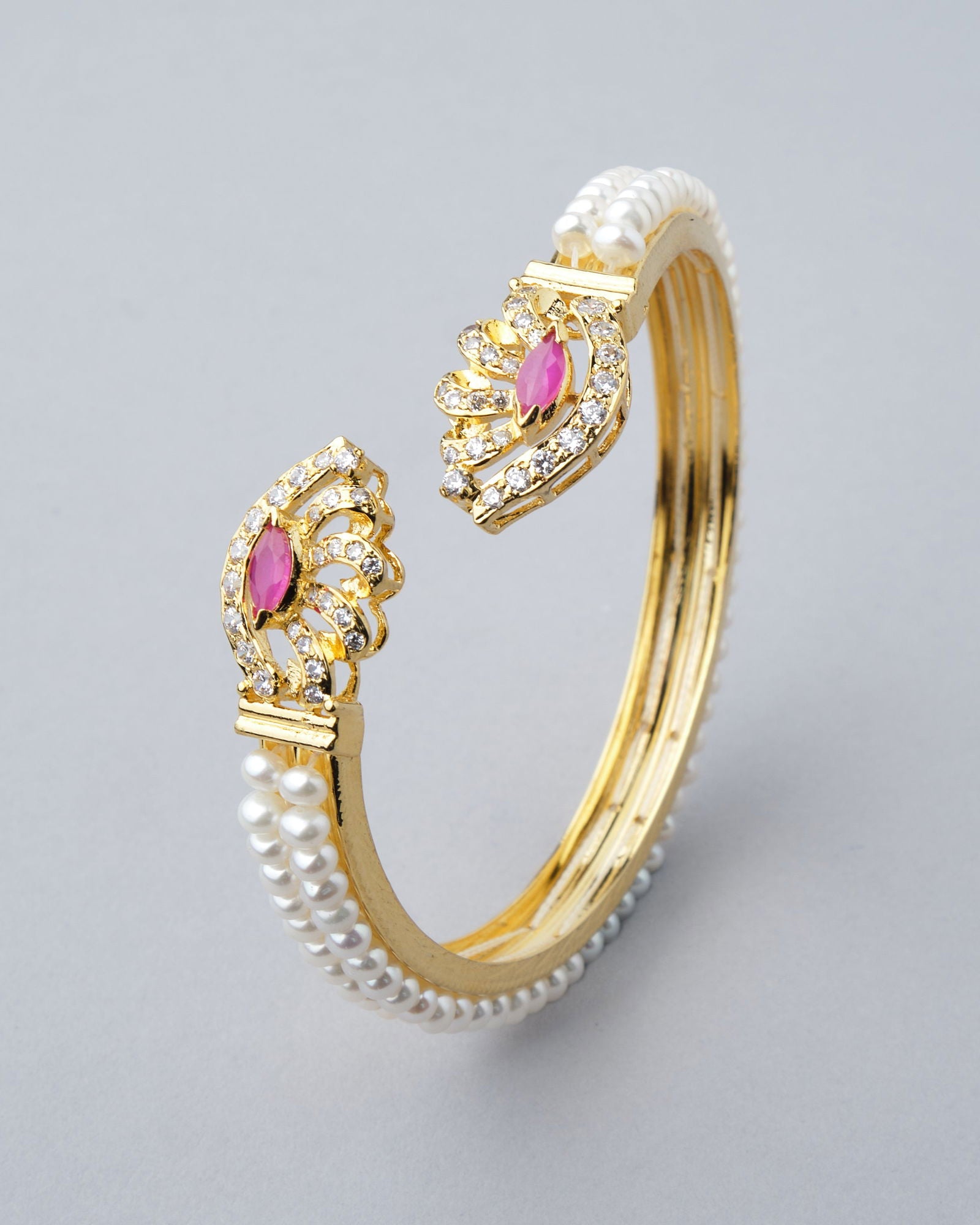 Traditional White Pearl Bangle - Chandrani Pearls