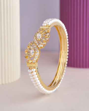 Traditional White Pearl Bangle - Chandrani Pearls