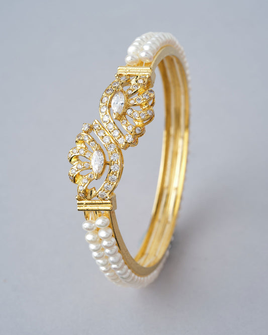 Traditional White Pearl Bangle - Chandrani Pearls