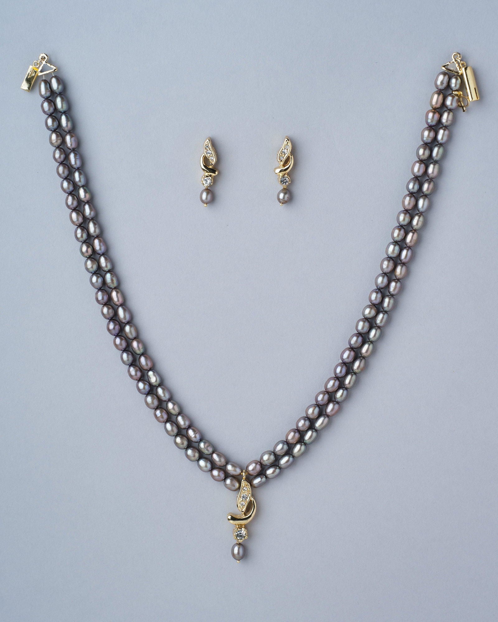 Trendy Black Pearl Necklace Set - Chandrani Pearls