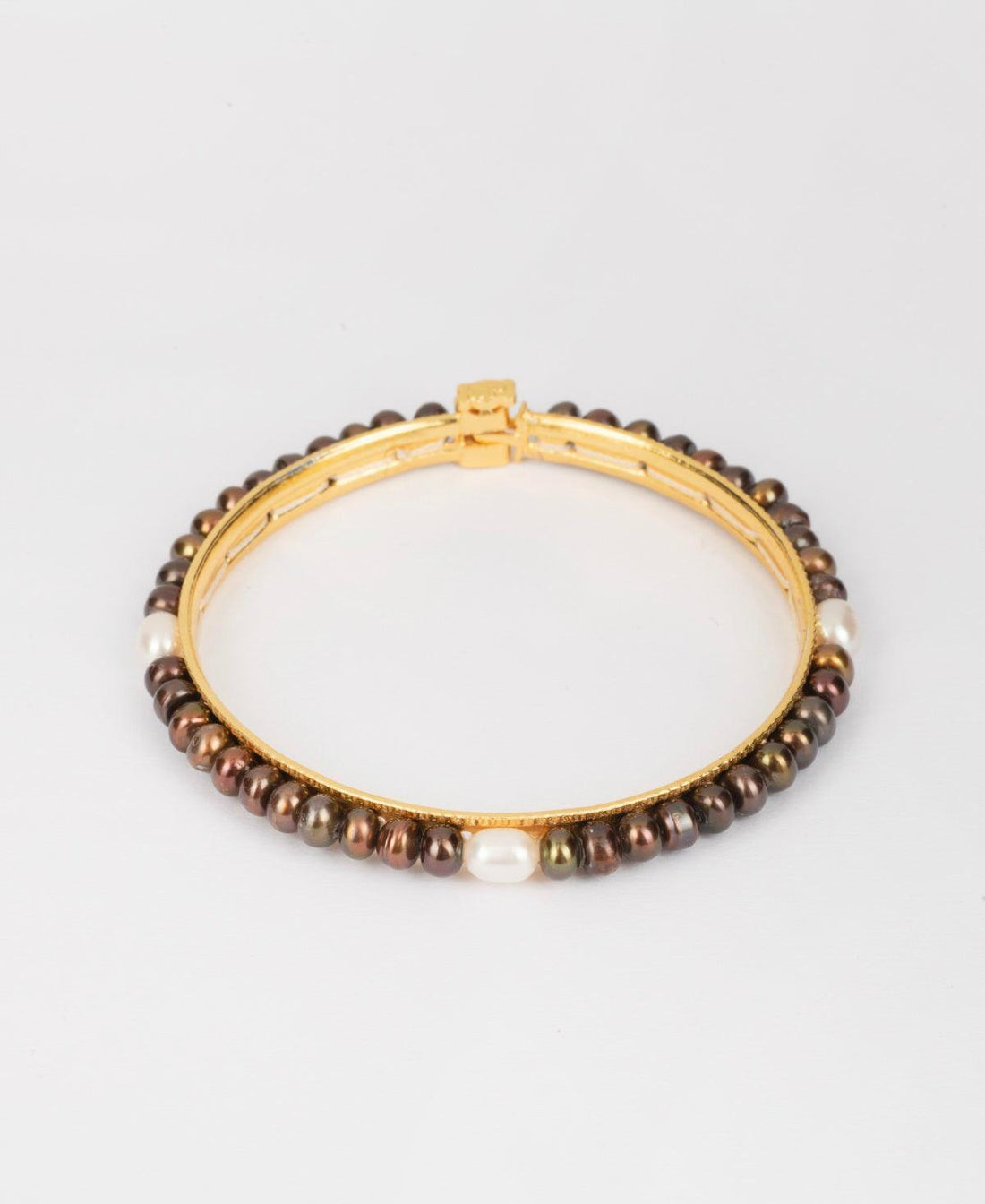 Trendy Black and White Pearl Bangle - Chandrani Pearls