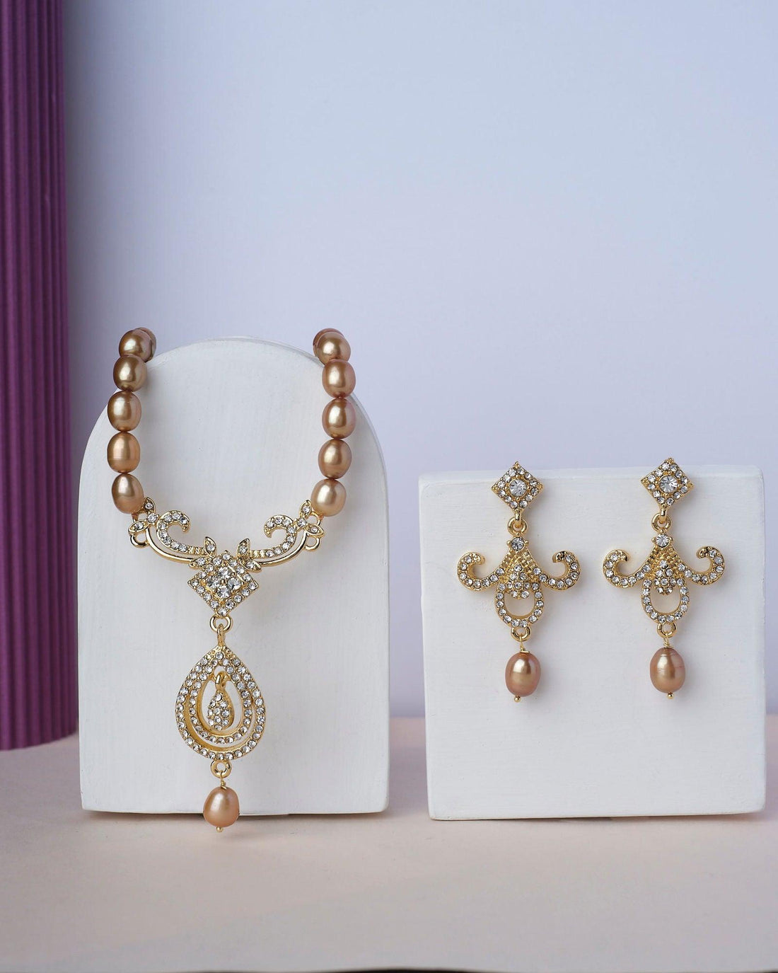 Trendy Brown Single Line Set - Chandrani Pearls